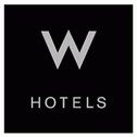 A black and white logo for the w hotels.